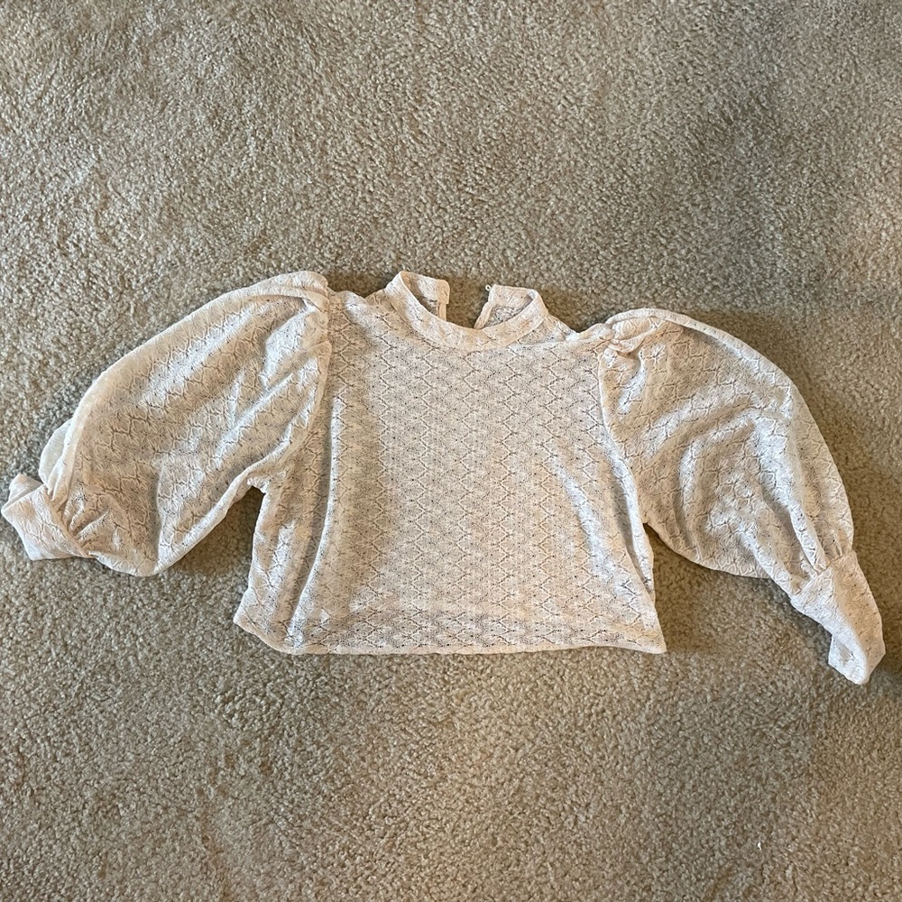 Balloon Sleeve Lace Top